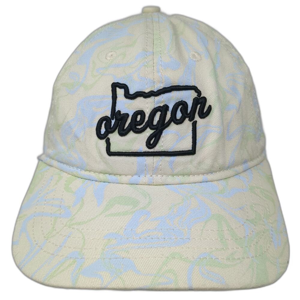 Home Free Baseball Cap Beige One Size Marble Print Oregon State Embroidered Hat